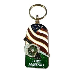 Fort McHenry Metal Keychain Cannon Flag Souvenir